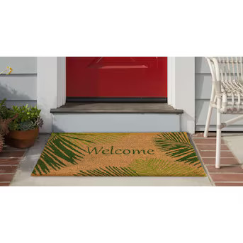 Liora Manne 2-ft x 3-ft Green Coir Rectangular Outdoor Tropical Door Mat | Lowe's