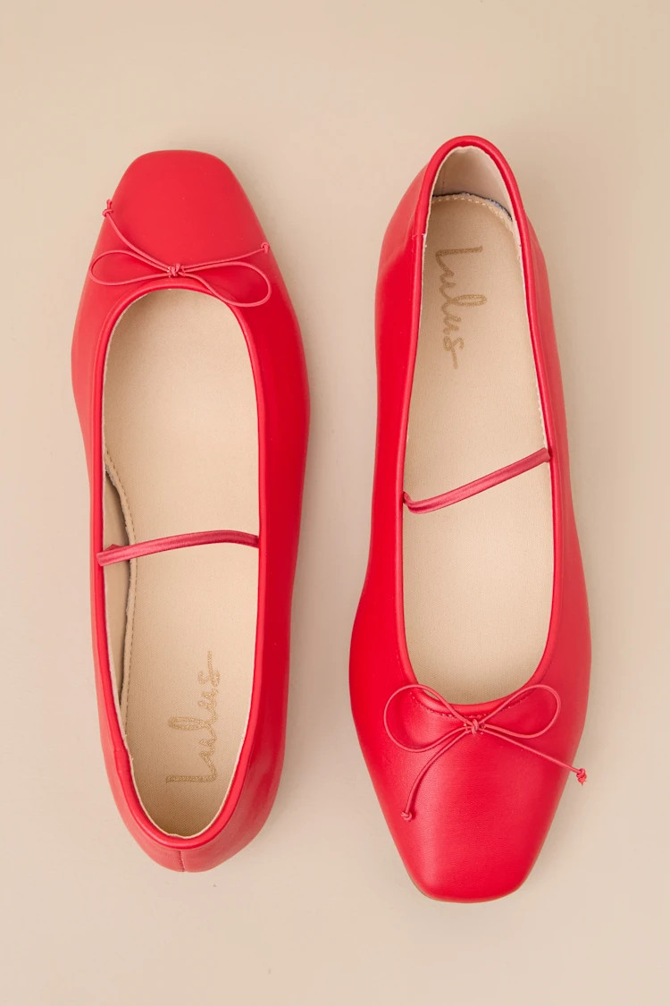 Gilly Red Bow Ballet Flats | Lulus