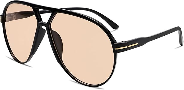 Retro Aviator Sunglasses for Women Men Oversized Classic 70s Vintage Trendy Tangle Free Square Av... | Amazon (US)