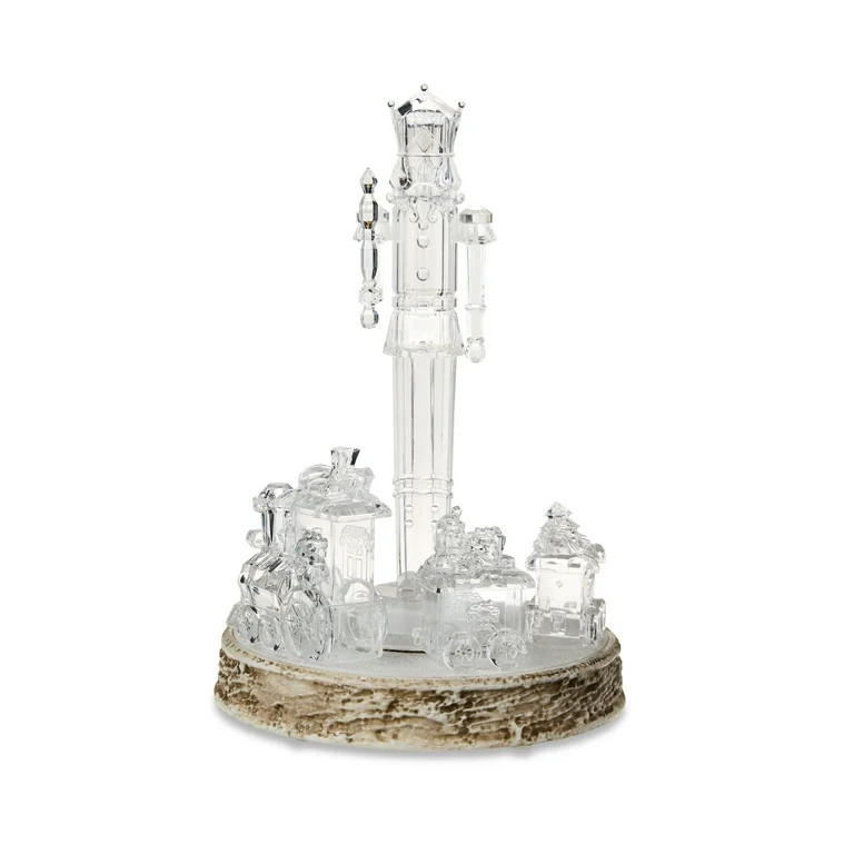 13” Animated Clear Acrylic Nutcracker & Train Scene, Indoor Christmas Figurine, by Holiday Time | Walmart (US)