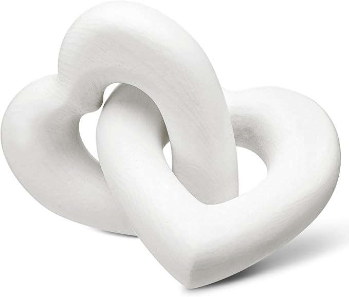 Valentines Day Decorations Wooden Interlocking Hearts Neutral Valentines Decor Wooden Love Knot H... | Amazon (US)