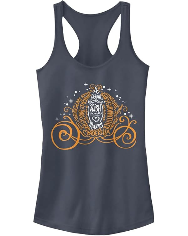 Disney Women's Princess Pumpkin Cinderella Slim Fit, Scoop Hem Racerback Tank | Amazon (US)