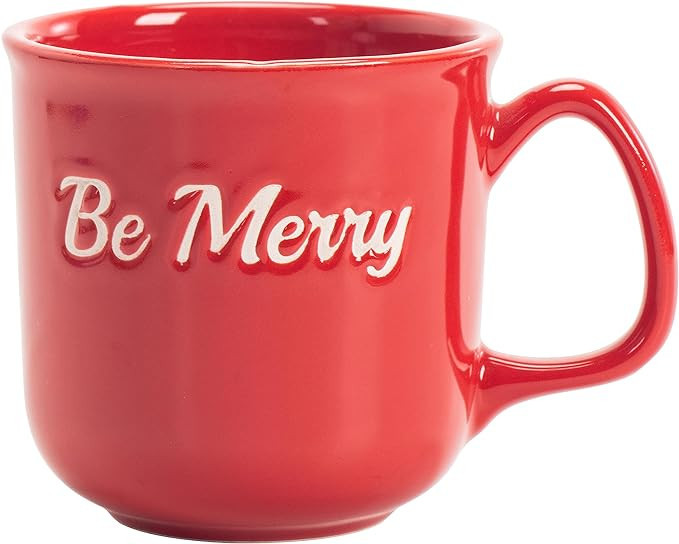 Bico Be Merry Red 15oz Ceramic Hand Painted Mug, for Coffee, Tea, Hot Chocolate, Milk, Microwave ... | Amazon (US)