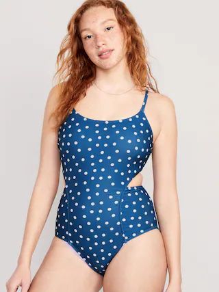 Cutout One-Piece Swimsuit for Women | Old Navy (US)