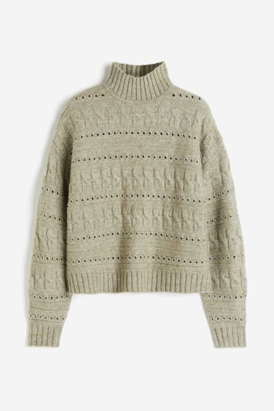 Textured-knit Mock Turtleneck Sweater | H&M (US + CA)