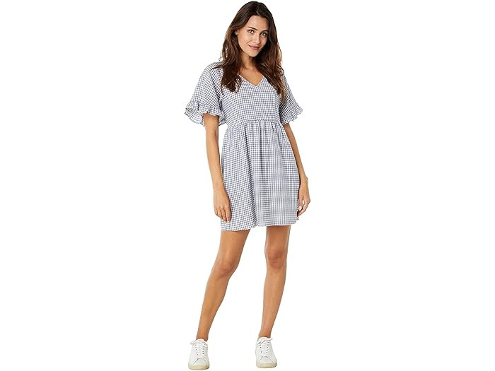 Madewell 67 Ruffle Sleeve Easy Mini Dress in Gingham | Zappos