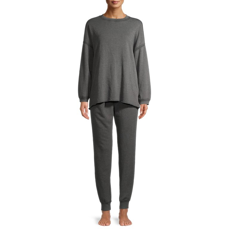 Secret Treasures Women's and Women's Plus Oversized Long Sleeve Top and Jogger Lounge Set - Walma... | Walmart (US)