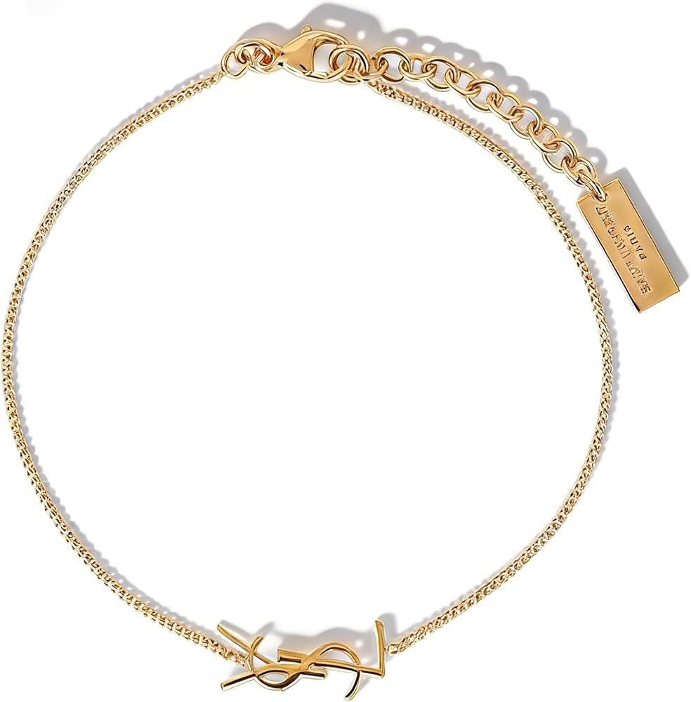 Elegant 18K Gold Women’s Initial Bracelet, Luxury Designer Chain Bracelet with Initial, Chic Da... | Amazon (US)