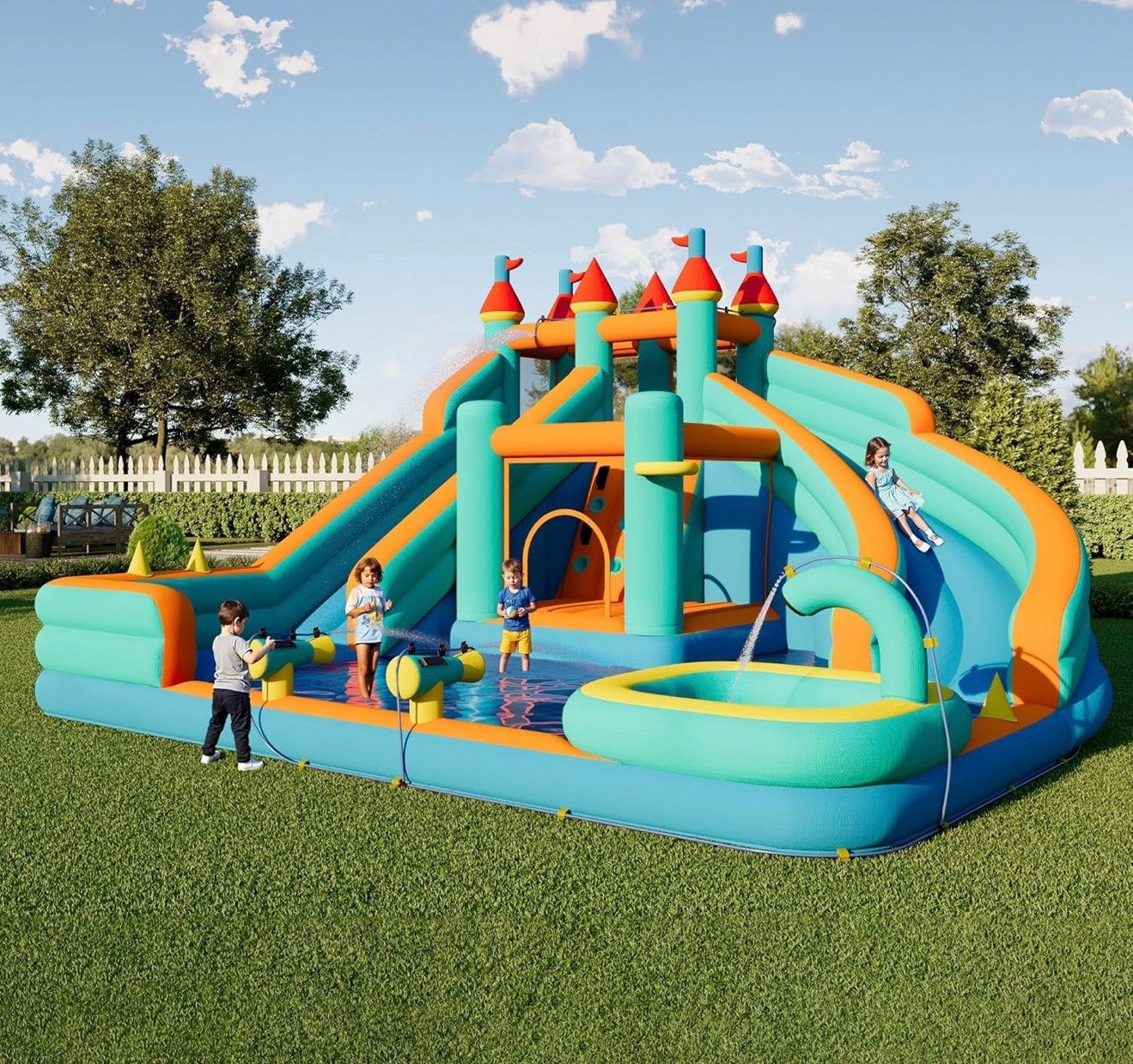 Inflatable Bouncer with Air Blower, Jumping Castle with Slide, Outdoor Indoor Water 

#LTKFamily #LTKKids #LTKSeasonal
