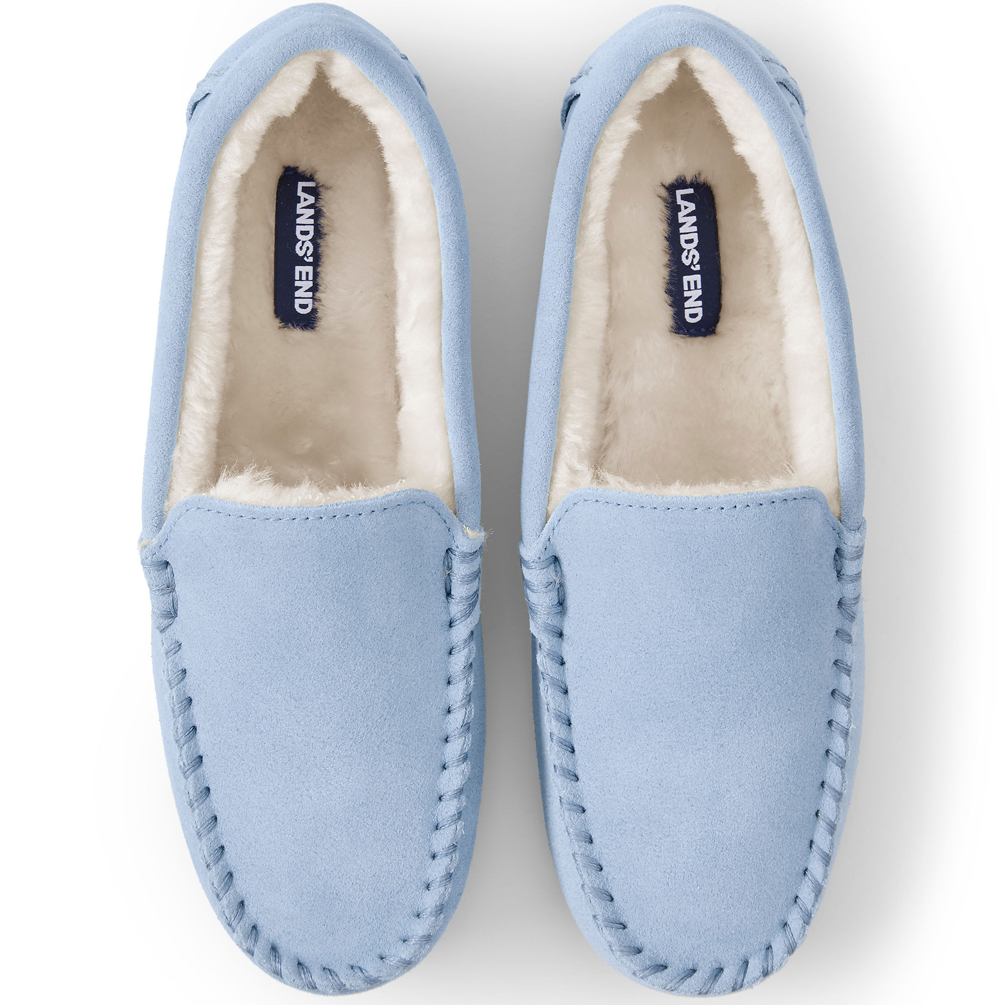 Women's Suede Leather Moccasin Slippers | Lands' End (US)