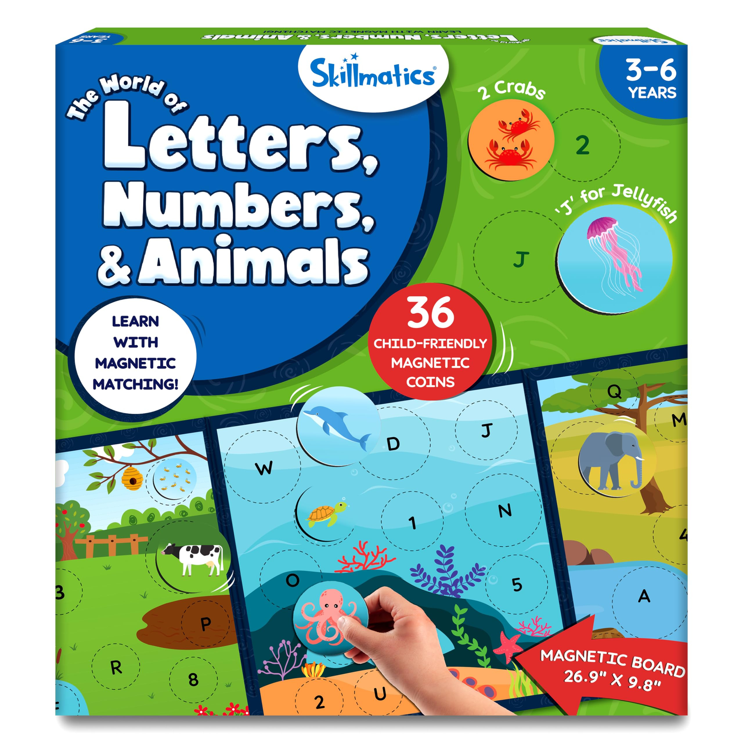 Skillmatics Magnetic Matching Activity - Letters, Numbers & Animals, Preschool Learning Toy & Gam... | Amazon (US)