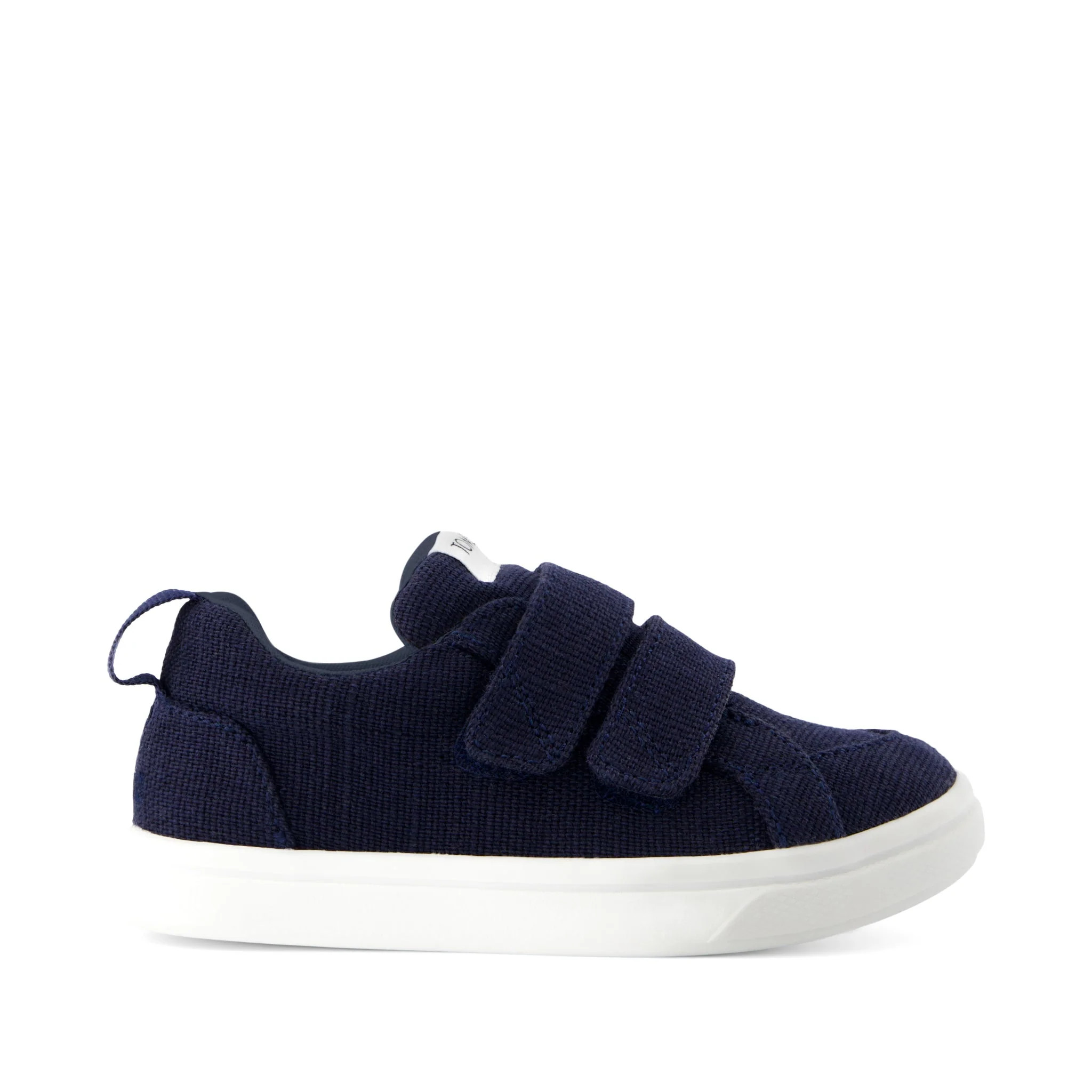 Cruz Double Strap Navy Heritage Canvas Toddler Sneaker | Toms EMEA