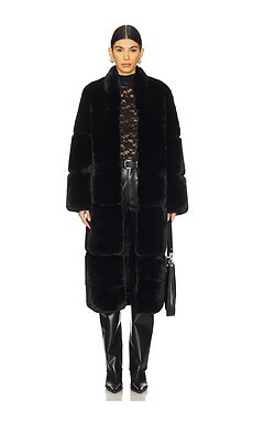 Apparis Sylke Long Coat in Noir from Revolve.com | Revolve Clothing (Global)