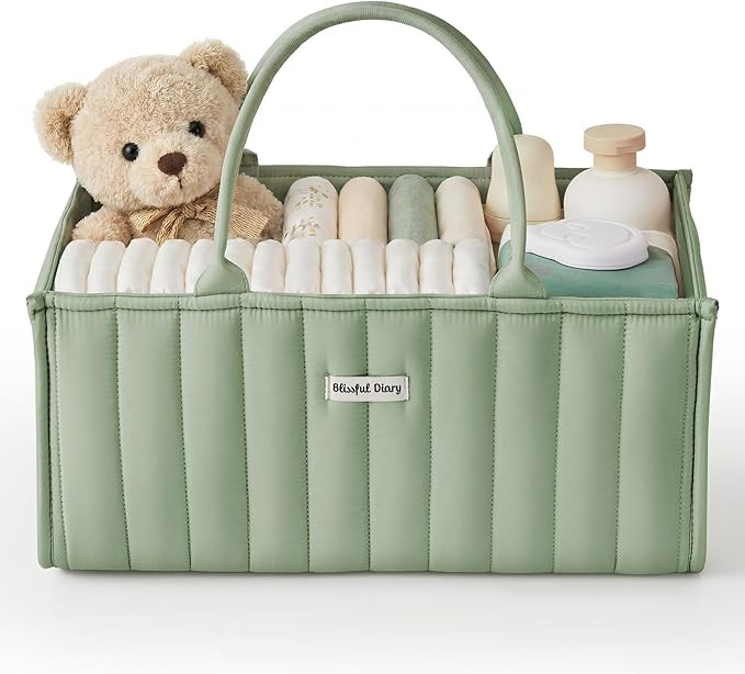 Blissful Diary Baby Diaper Caddy Organizer, Stylish Storage Basket for Newborn Essentials and Dia... | Amazon (US)