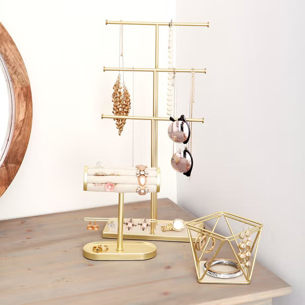 Umbra Gold Tribeca Necklace Stand | The Container Store