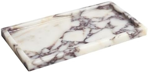 100% Natural Marble Tray, 10"x5" Calaccata Viola Vanity Tray | Luxury Marble Decorative Tray, Sma... | Amazon (US)