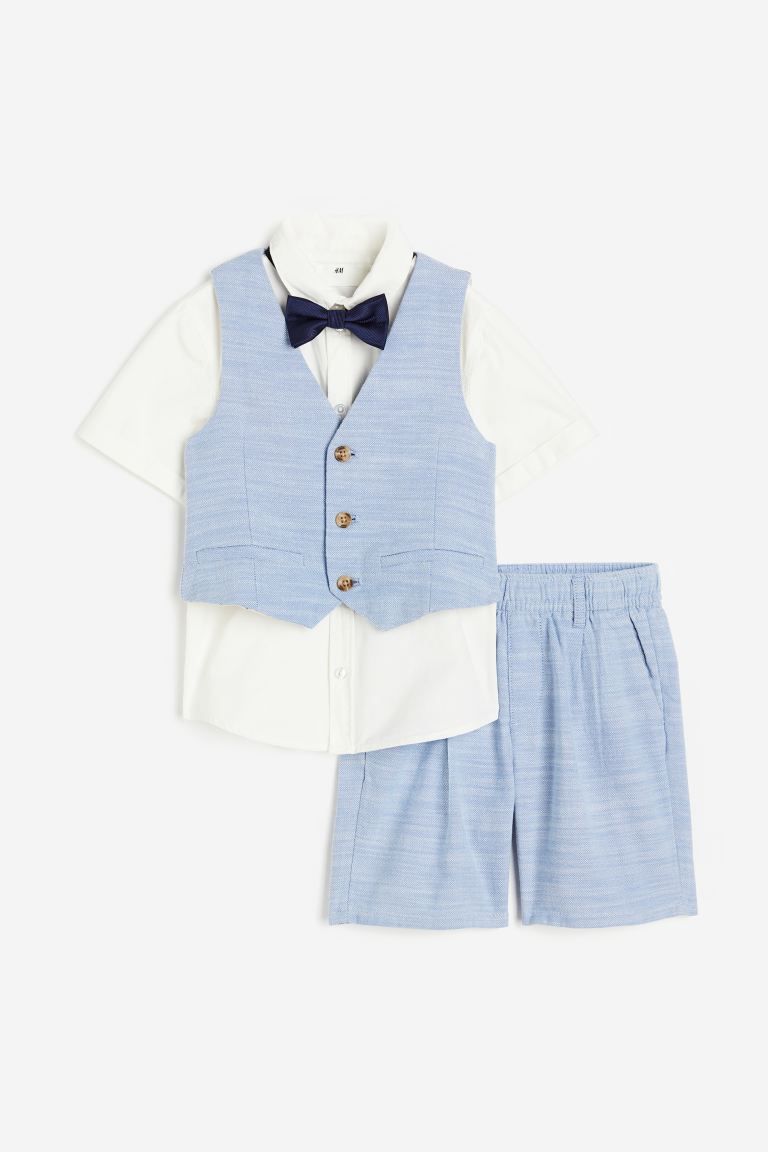 4-piece Dressy Set - Light blue - Kids | H&M US | H&M (US + CA)