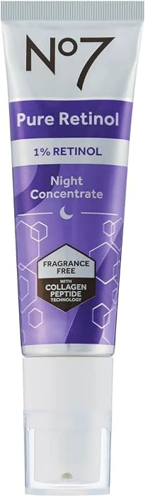 No7 Pure Retinol 1% Night Concentrate, 30ml     Anti-Wrinkle Retinol Serum, Collagen Peptides & N... | Amazon (US)