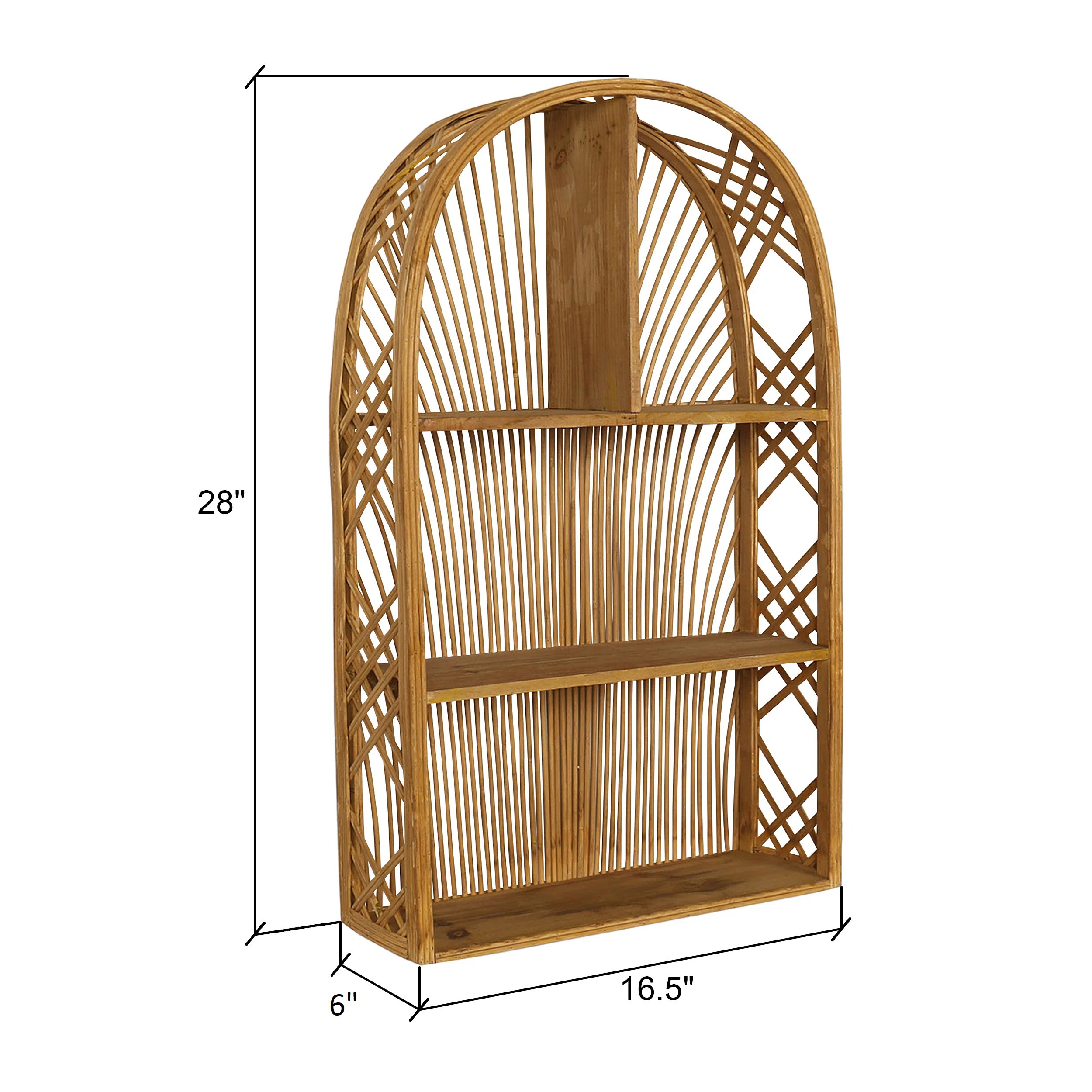 Harmony Arch Rattan Boho Tiered Wall Shelf | Wayfair North America
