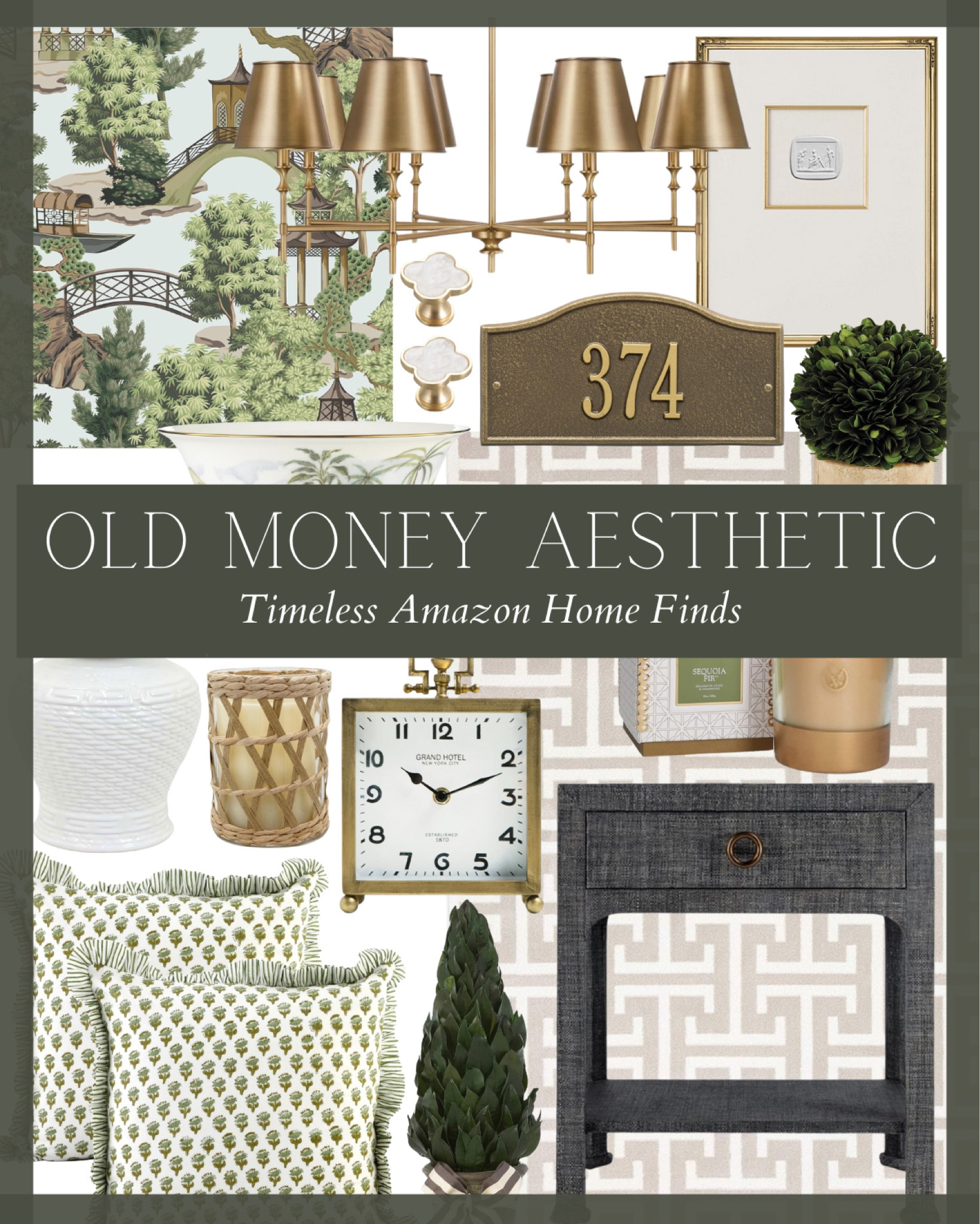 old money aesthetic, meredith hudkins, preppy style, classic style, chinoiserie, living room, bedroom, entryway, peel and stick wallpaper, throw pillow, accent pillow, raffia nightstand, side table, accent table, clock, area rug, timeless home decor, decorative accent, chandelier, lighting

#LTKSaleAlert #LTKHome #LTKFindsUnder100