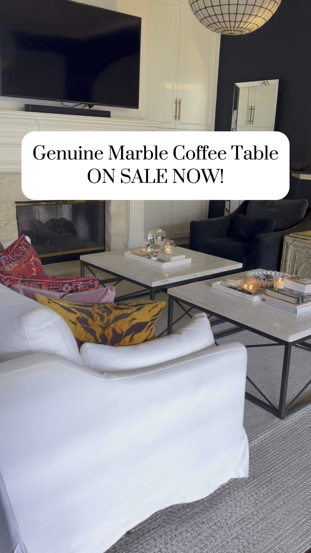 Marble coffee table. Goes with any style! It’s durable and so easy to maintain! 

#LTKSaleAlert #LTKVideo #LTKHome