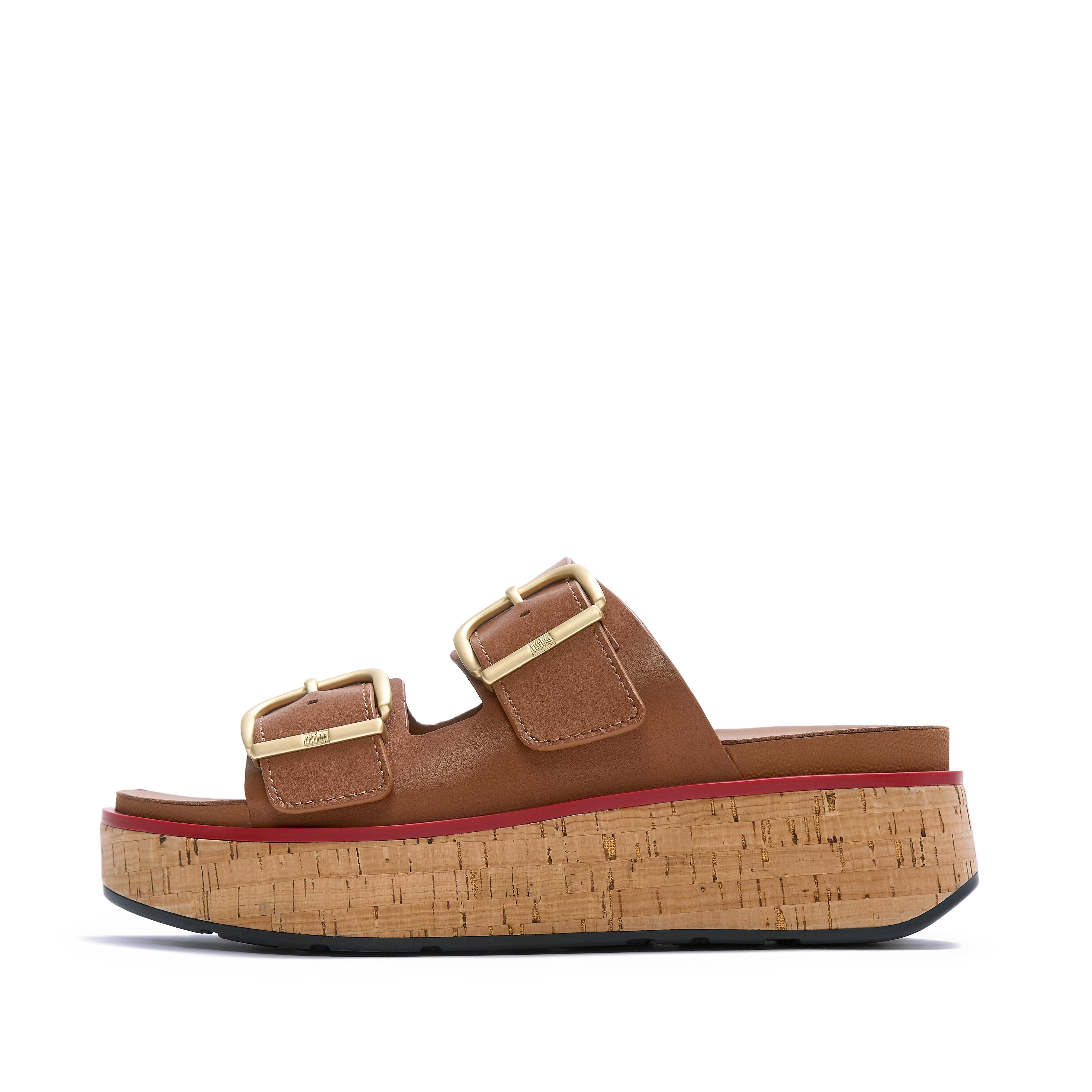 GEN-FF Max Buckle Metallic-Leather/Cork Two-Bar Slides | FitFlop (US)