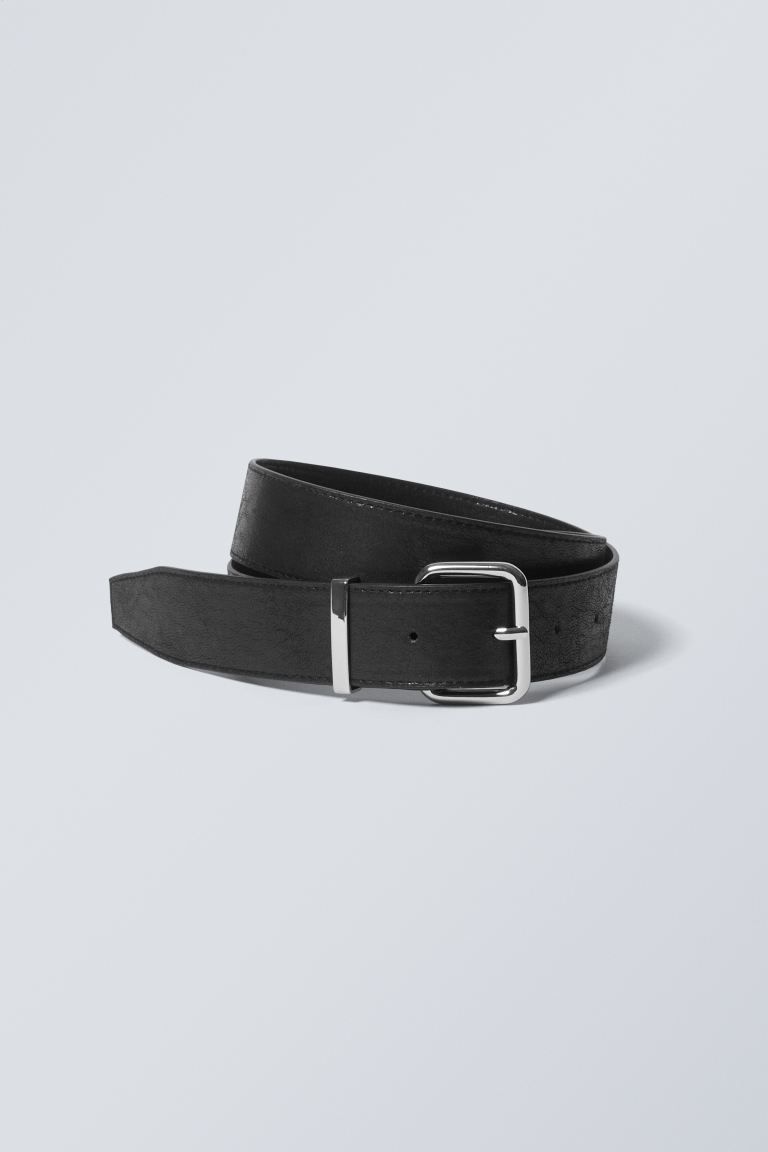 Faux Leather Buckle Belt - Black - Ladies | H&M GB | H&M (UK, MY, IN, SG, PH, TW, HK)