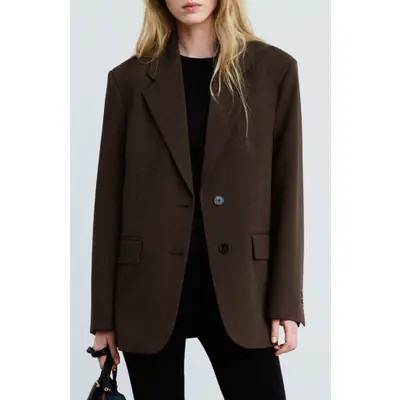 MANGO Gaby Blazer in Brown at Nordstrom, Size X-Small | Nordstrom