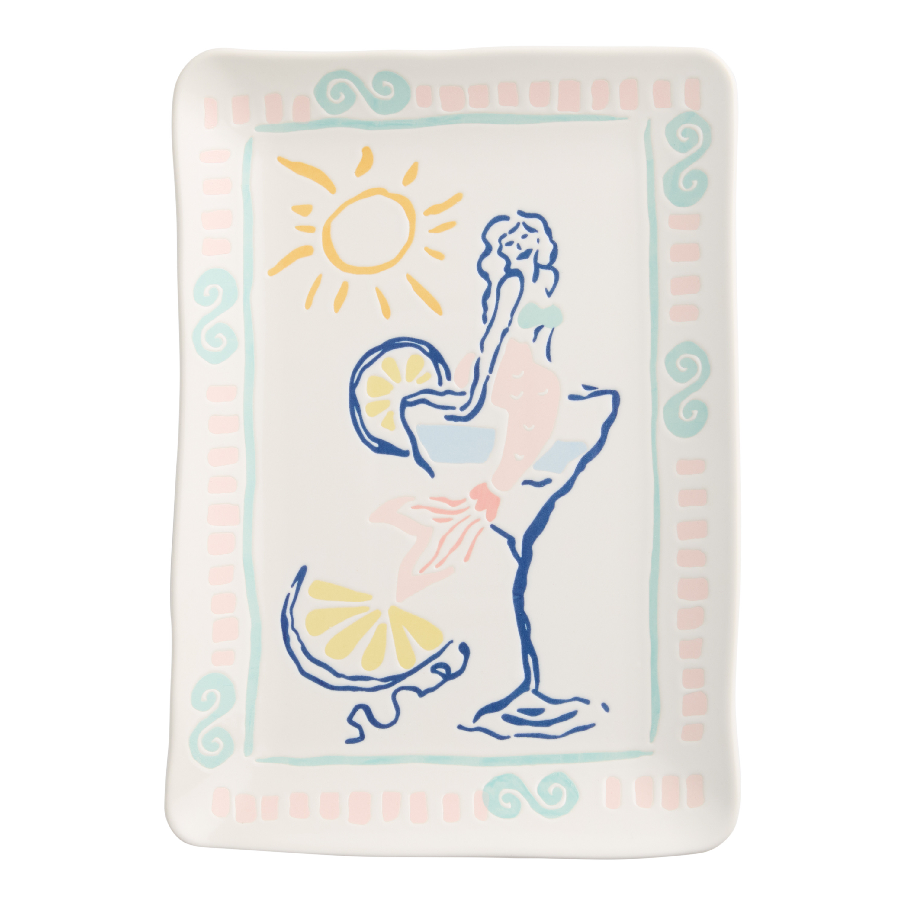 Watercolor Mermaid Club Serving Platter | World Market