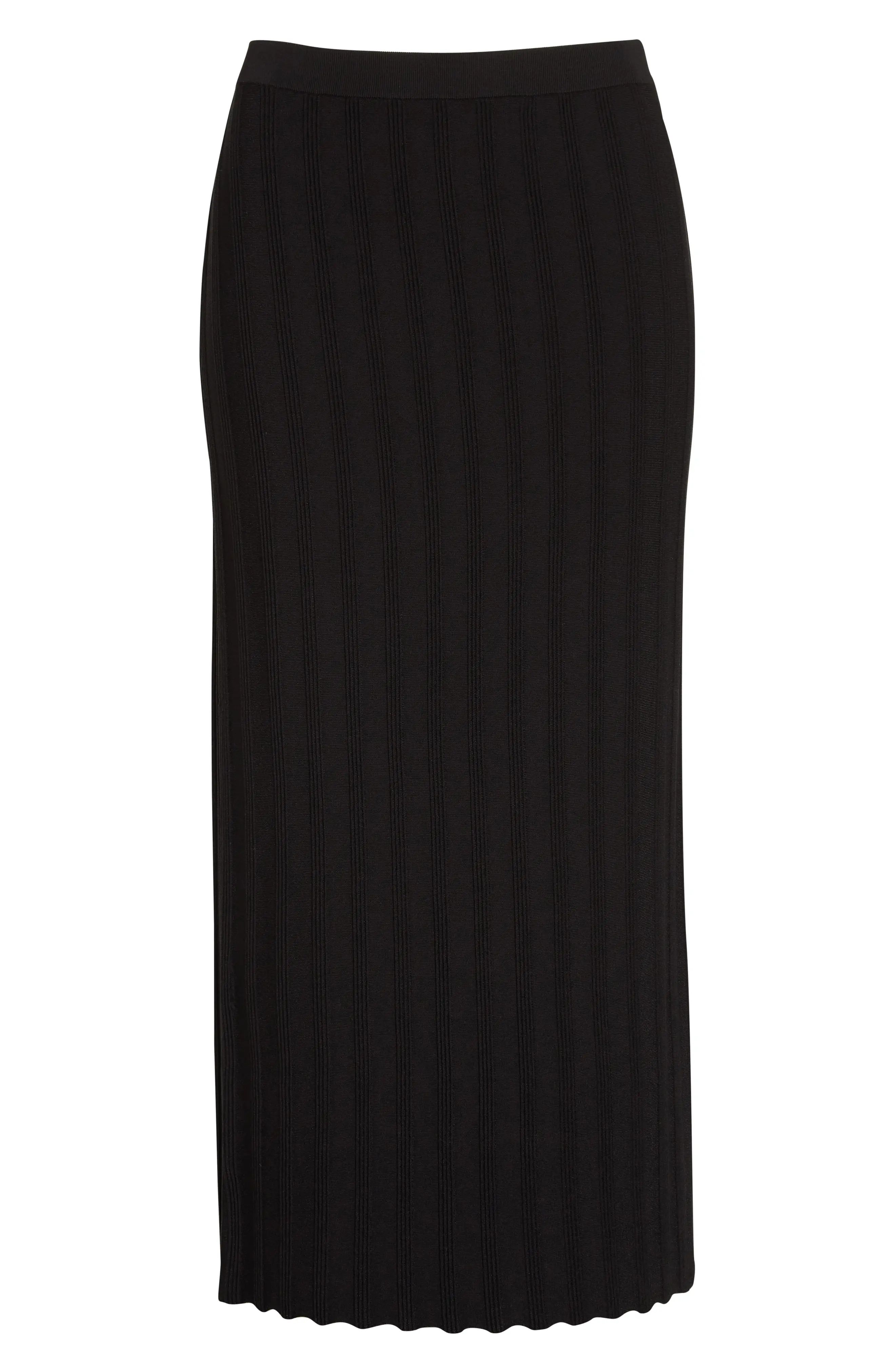 Nordstrom Signature Rib Sweater Pencil Skirt in Black at Nordstrom, Size X-Large | Nordstrom
