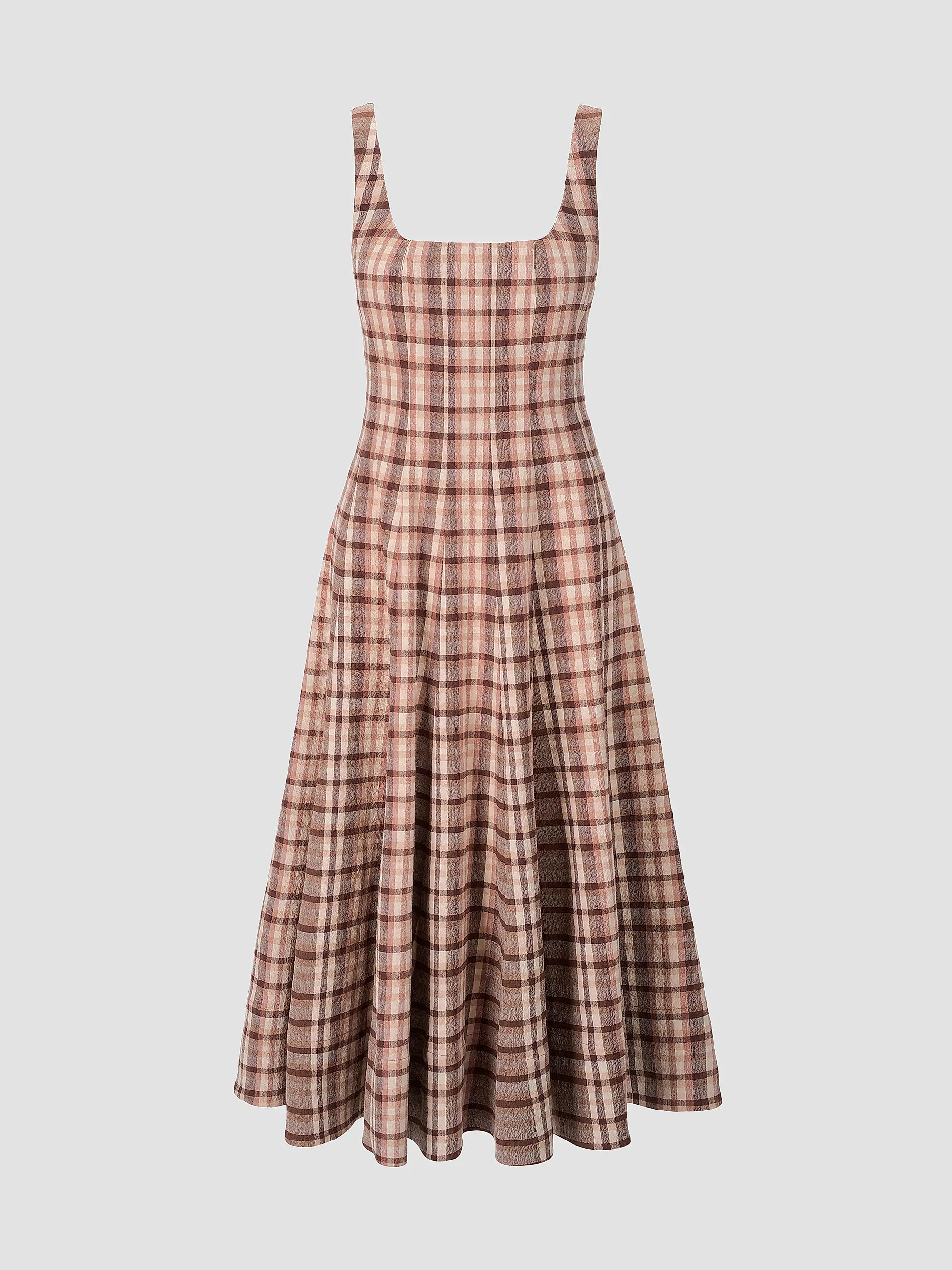 Wells Plaid Linen-Blend Midi Dress | Saks Fifth Avenue