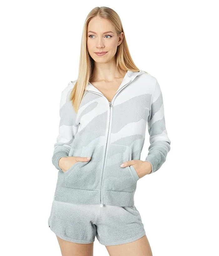 Barefoot Dreams Cozychic Hoodie Women's Gray White CCUL Ocean Reef GBO194 | Shop Simon