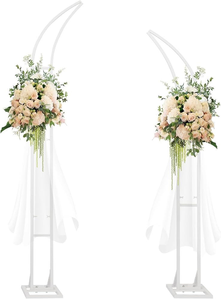 Wedding Arch Stand - 2pcs Large 5.9&6.9Ft Balloon floral Arch Stand Half Arch Flower Frame Photog... | Amazon (US)