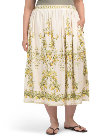 Plus Linen Blend Maxi Skirt | TJ Maxx