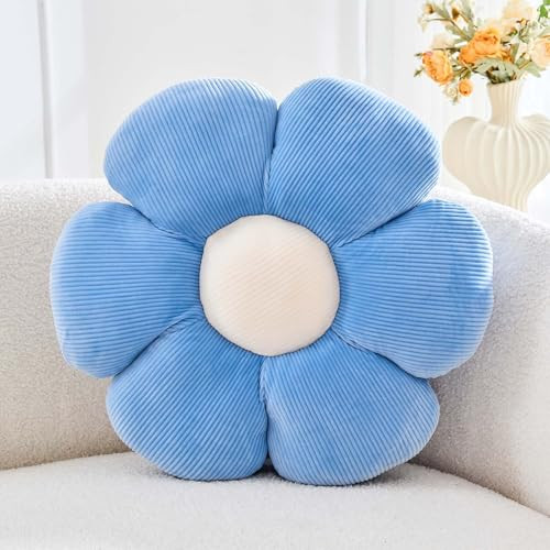Kcvvcr dusty blue flower shaped floor pillow
