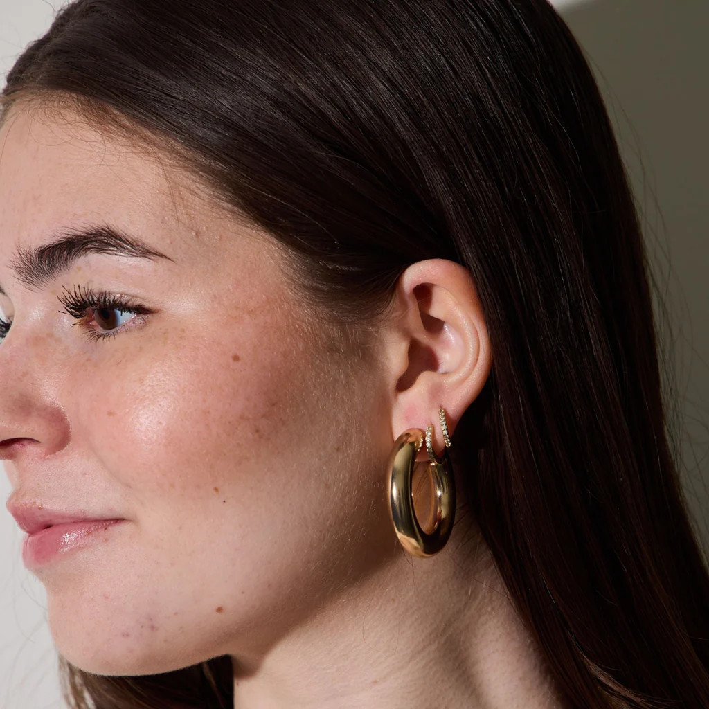 Gold Donut Hoops | Nickel and Suede