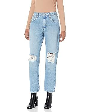 The Drop Women's Standard Luca High Rise Distressed Loose Straight Fit | Amazon (US)