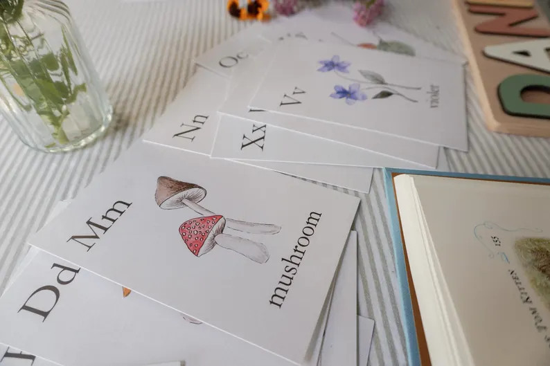 Watercolor Alphabet Flashcards: Nature-inspired ABC Cards - Etsy | Etsy (US)