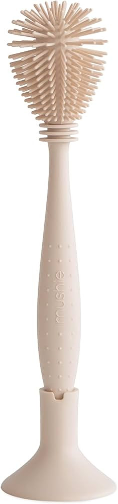 mushie Baby Bottle Brush | Soft Silicone with Suction Base (Shifting Sand) | Amazon (US)