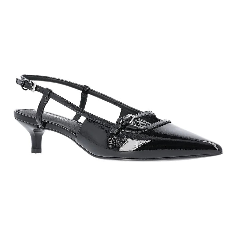 No Boundaries Kitten Heel Slingbacks, Women's | Walmart (US)