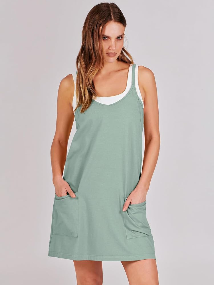 ANRABESS Women Athletic Dress Summer Tennis Workout Active Sports Mini Romper Dress Built in Shor... | Amazon (US)