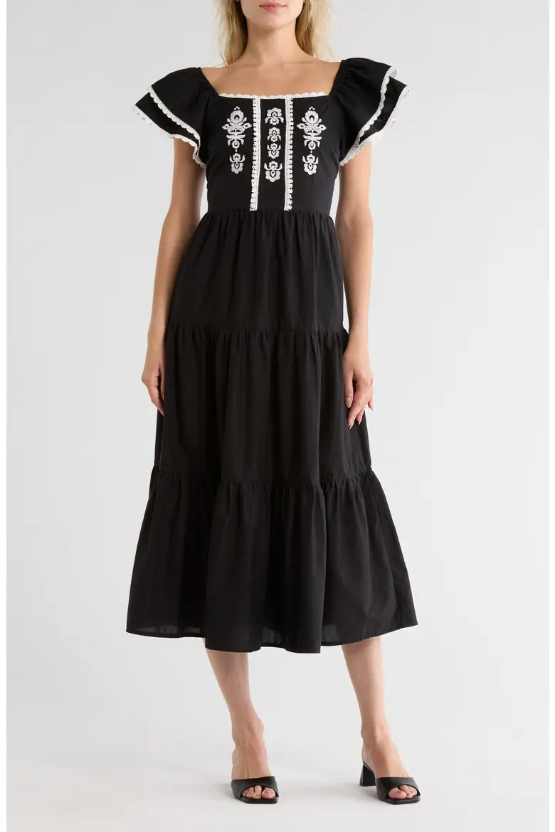 Embroidered Midi Dress (Women) | Nordstromrack | Nordstrom Rack