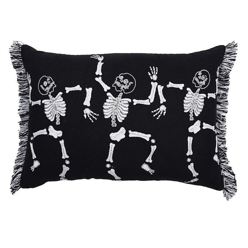 Southern Gothic Dancing Skeletons Halloween Throw Pillow, 14x20 | At Home