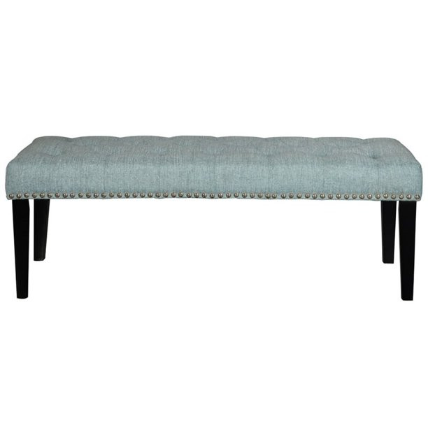 Beaumont Lane Tufted Upholstered Bench in Blue - Walmart.com | Walmart (US)