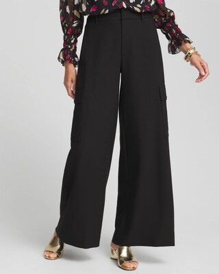 Women's Cargo Wide Leg Pants in Black | Chico's | Chico's