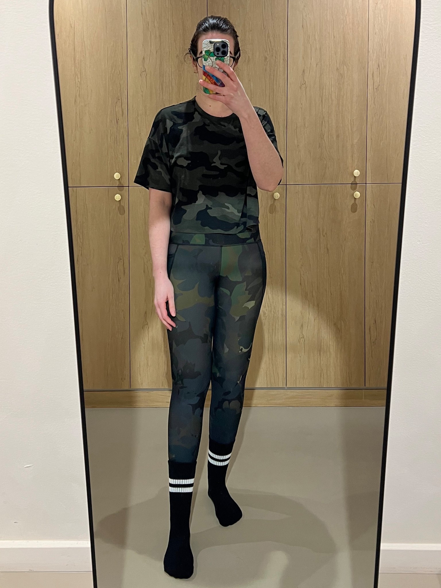 Pilates reformer outfit - camo short sleeve top (small). Camo leggings (small). #pilatesoutfit #pilatesreformer #workouttop #pilatestop #shortsleevetop #camotop #pilatesreformeroutfit #workoutoutfit #fitnessgear #gymoutfit #activewear 
#camoleggings #leggings 

#LTKfitnessgoals #LTKActive #LTKootd