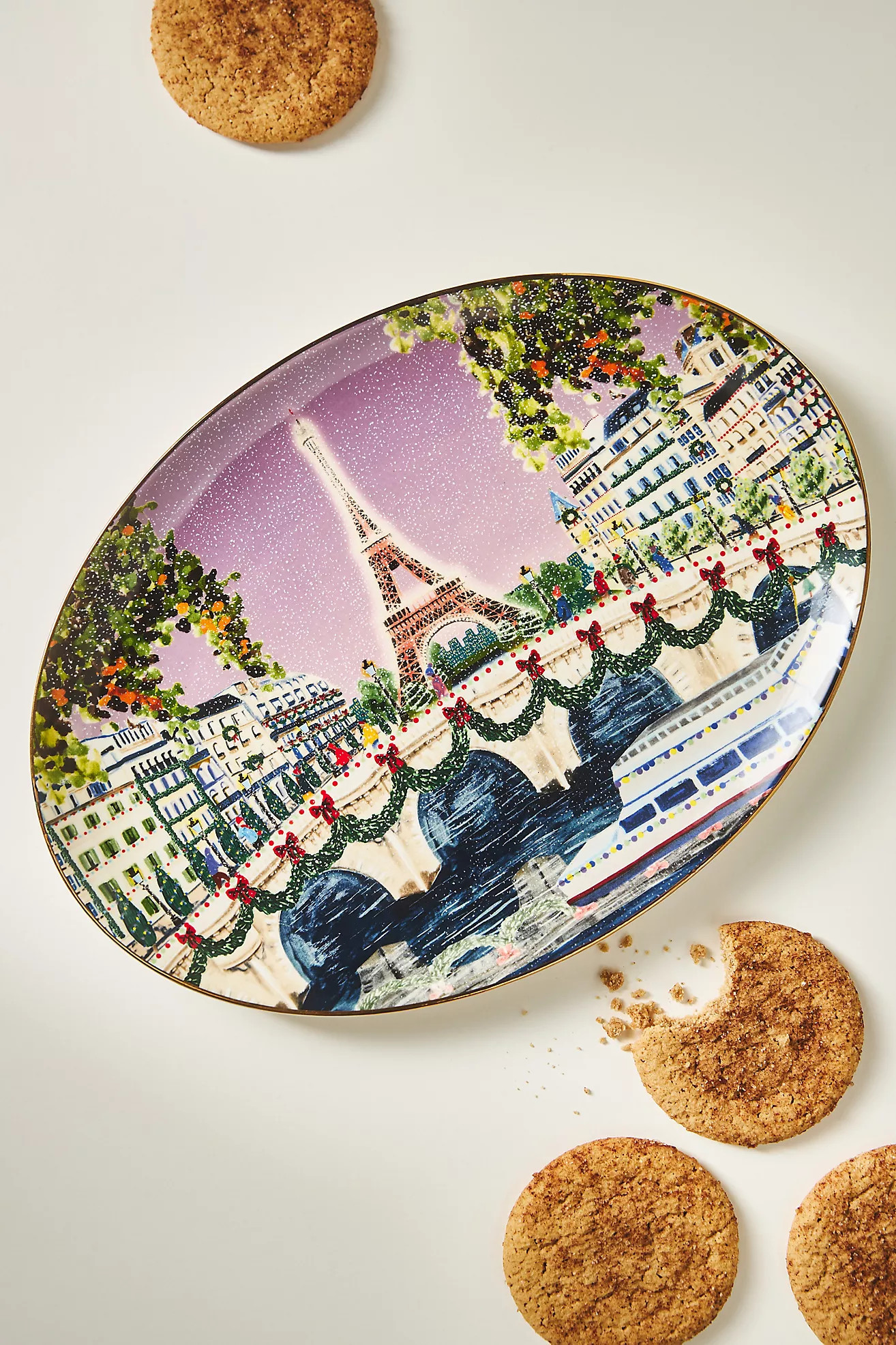 Holiday in the City Stoneware Platter | Anthropologie (US)