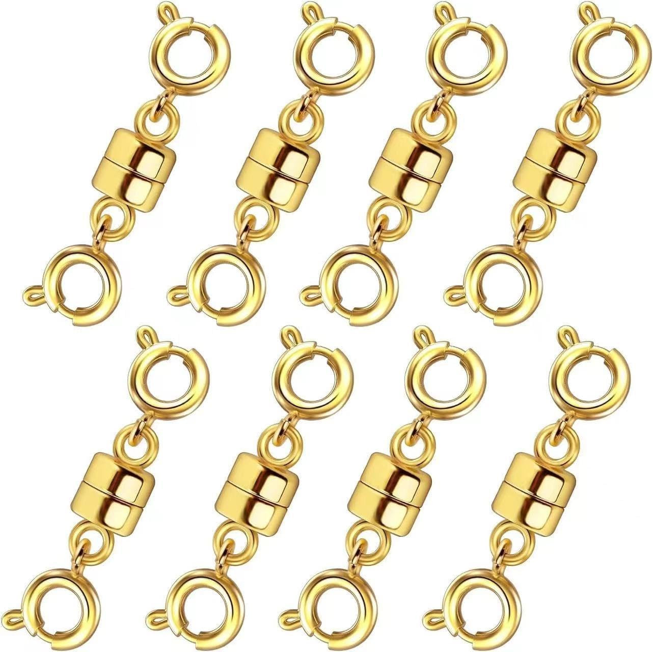 8Pcs Magnetic Necklace Clasps, 2.5cm Gold Cylinder for DIY Jewellery | Amazon (UK)