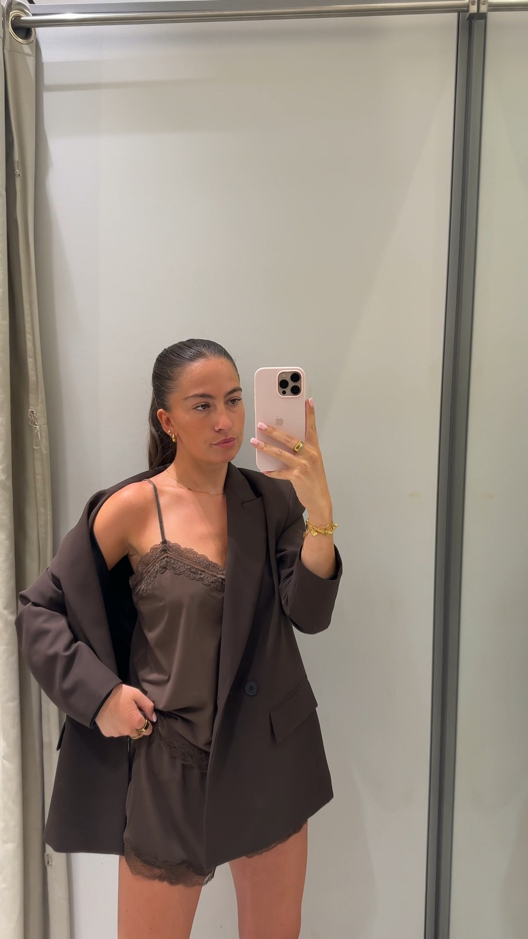 Holiday outfit – vacation outfit – summer outfit – satin lace short – satin lace co ord – Brown co ord – holiday inspired – spring outfit

#LTKspring #LTKsummer