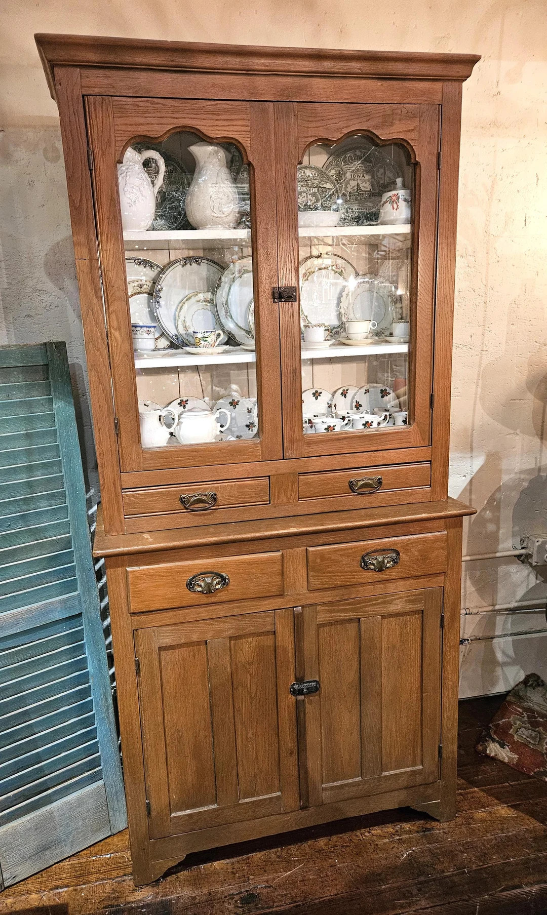 Antique Primitive Two Piece Hutch/cabinet -(FREE SHIPPING Within Continental US) - Etsy | Etsy (US)